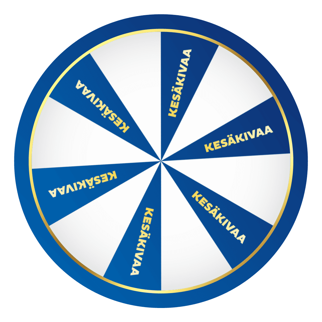 Punavalkoinen pyörivä palkintopyörä, joka on jaettu kahdeksaan yhtä suureen osaan, joissa jokaisessa lukee kultaisella tekstillä "JACKPOT". Segmentit ovat vuorotellen punaisia ja valkoisia, ja pyörän ympärillä on kultainen reunus. Tausta on läpinäkyvä.